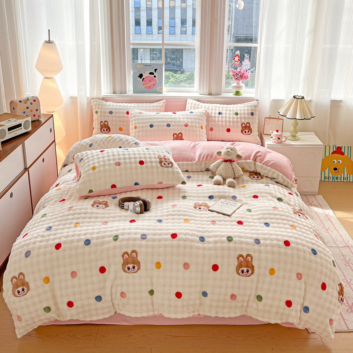 91家纺网 家纺一手货源 找家纺 （总）仟网汇 2025新款泡泡绒牛奶绒四件套