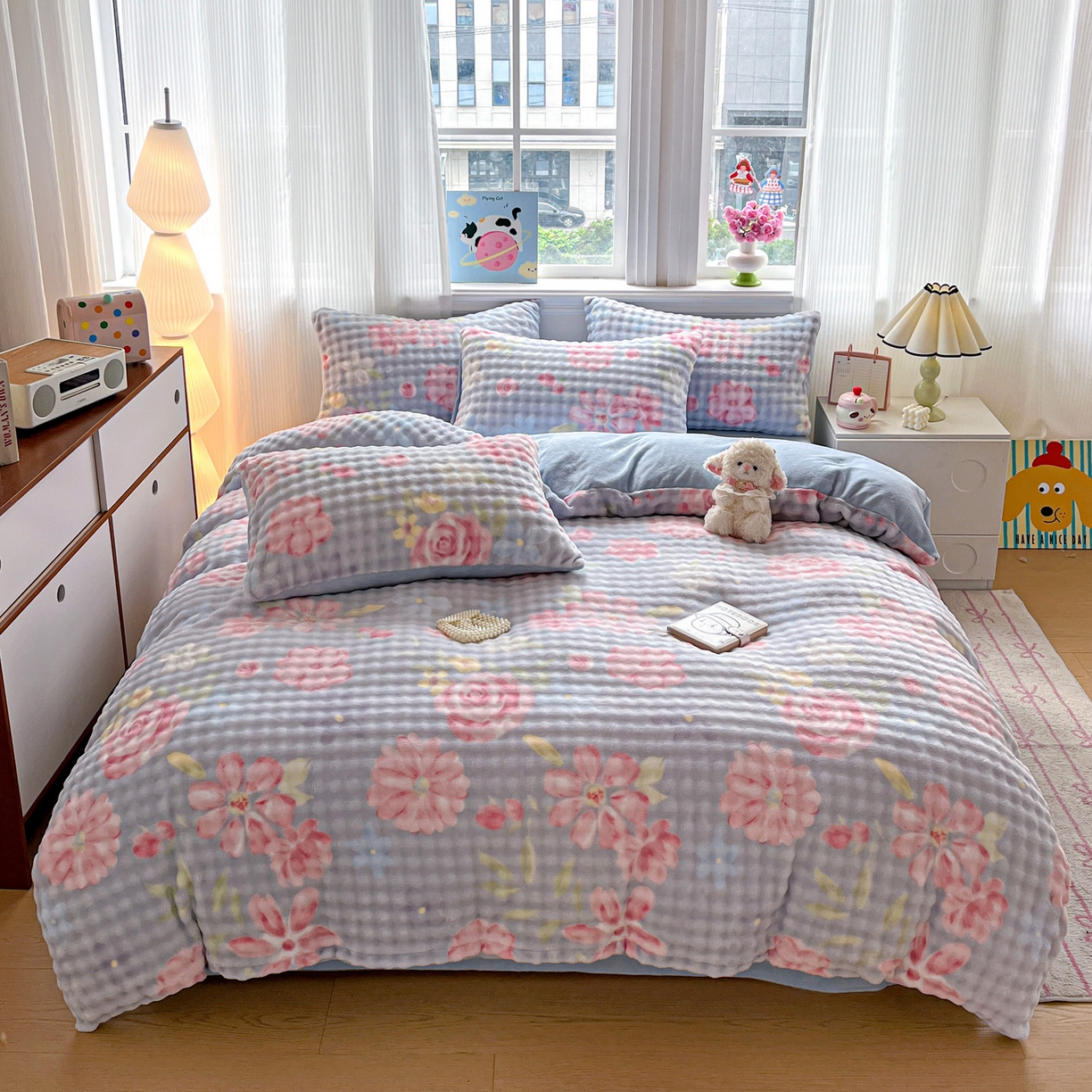 91家纺网 家纺一手货源 找家纺 （总）仟网汇 2025新款泡泡绒牛奶绒四件套