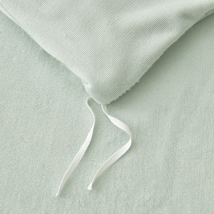 91家纺网 家纺一手货源 找家纺 梦之星 2025新款9斤毛巾绣韩式花边牛奶绒四件套 蝴蝶结-淡绿