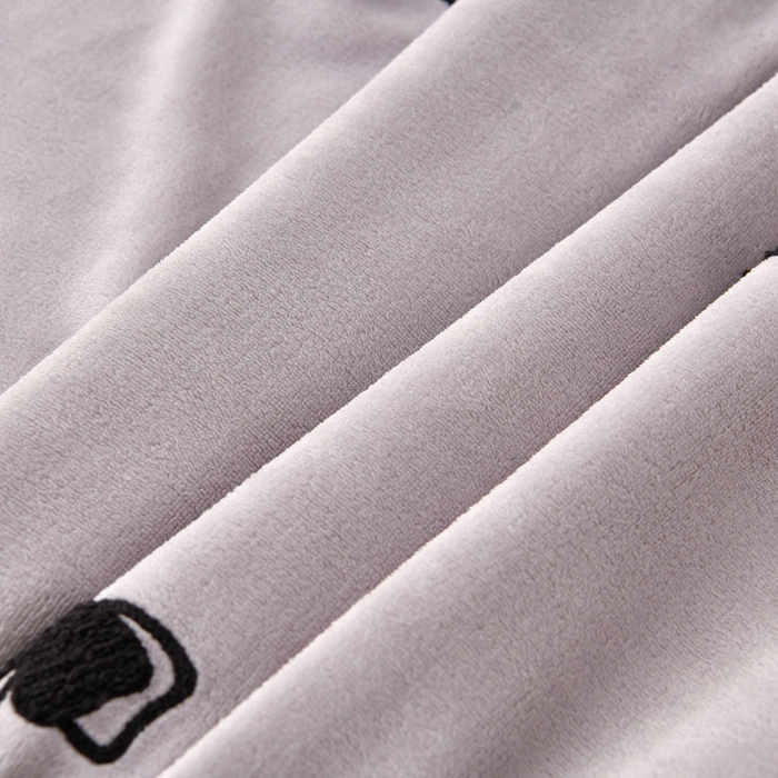 91家纺网 家纺一手货源 找家纺 梦之星 2025新款9斤毛巾绣韩式花边牛奶绒四件套 蝴蝶结-灰