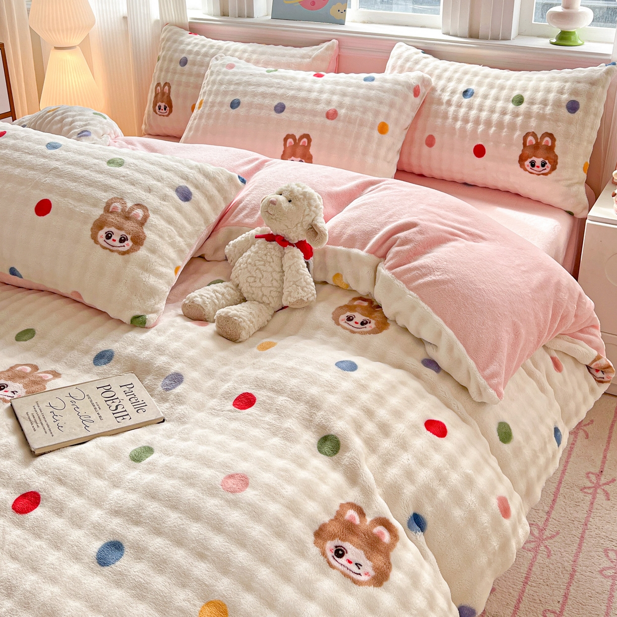 91家纺网 家纺一手货源 找家纺 仟网汇 2025新款泡泡绒牛奶绒四件套 布布