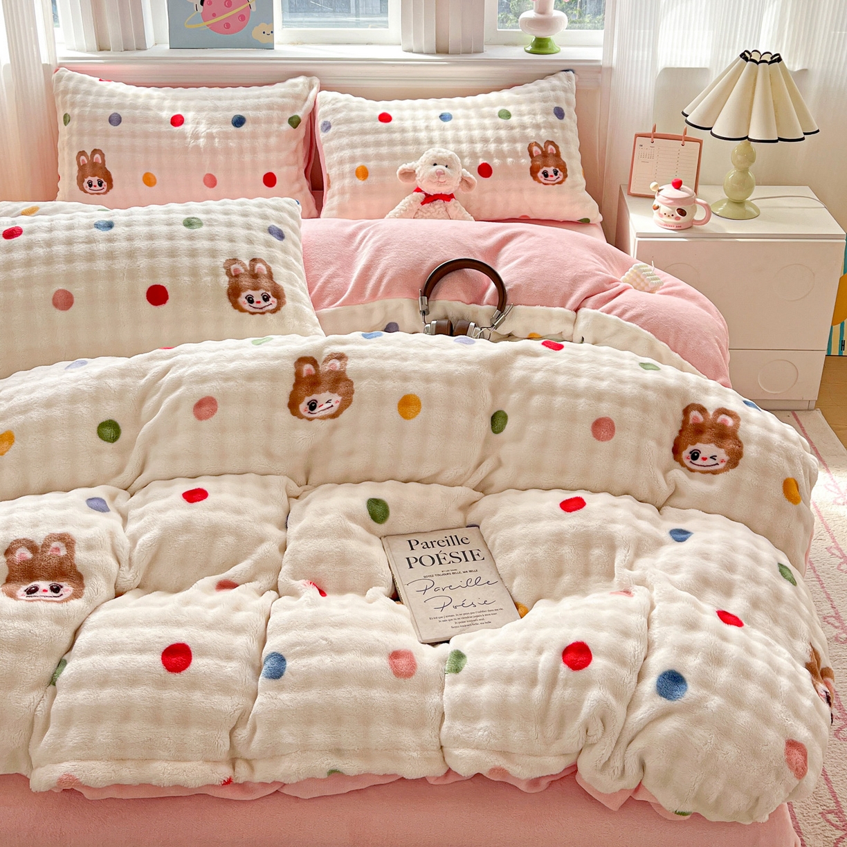 91家纺网 家纺一手货源 找家纺 仟网汇 2025新款泡泡绒牛奶绒四件套 布布