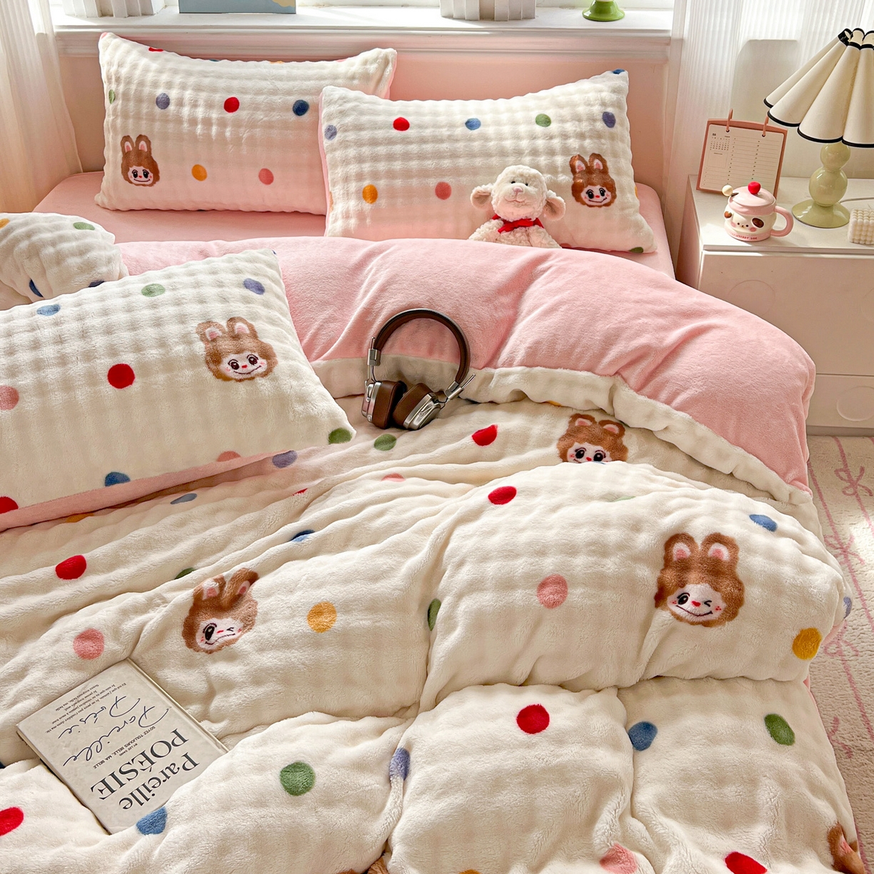 91家纺网 家纺一手货源 找家纺 仟网汇 2025新款泡泡绒牛奶绒四件套 布布