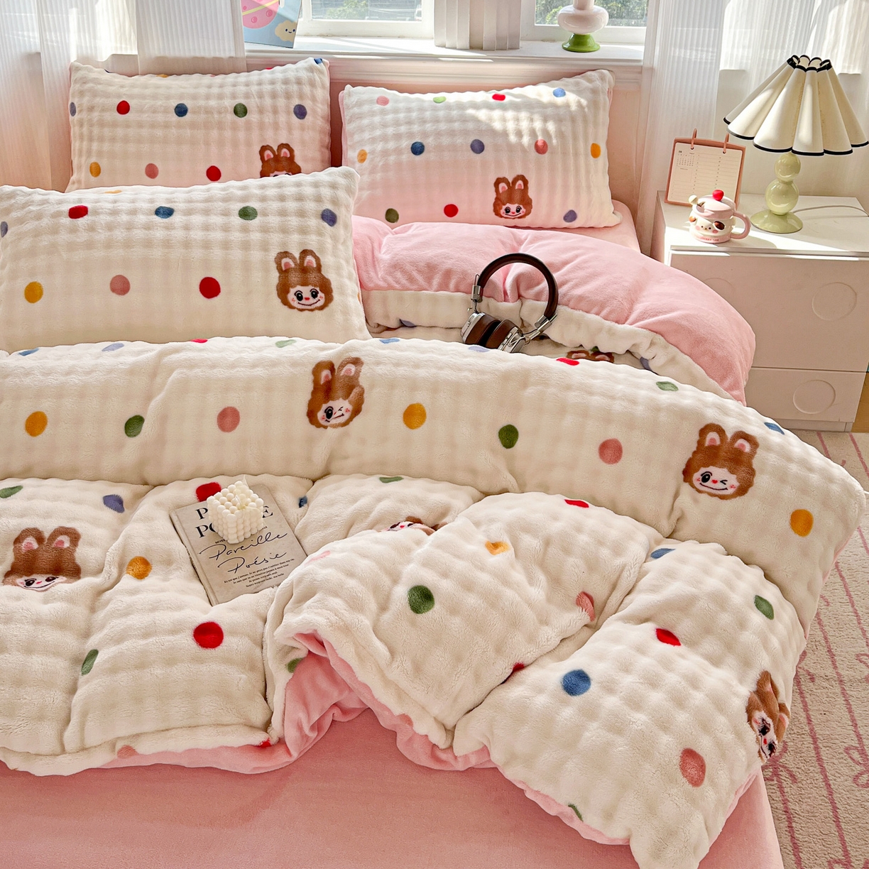 91家纺网 家纺一手货源 找家纺 仟网汇 2025新款泡泡绒牛奶绒四件套 布布