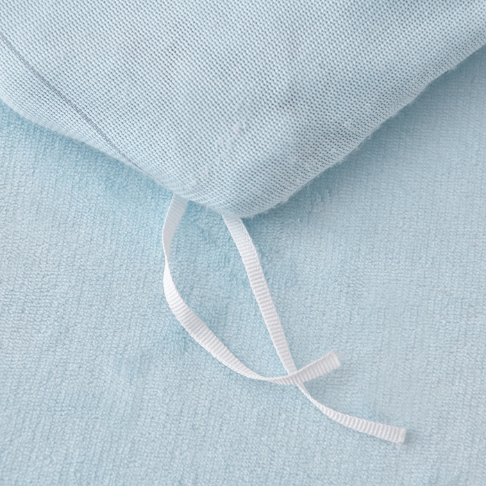 91家纺网 家纺一手货源 找家纺 梦之星 2025新款9斤毛巾绣韩式花边牛奶绒四件套 蝴蝶结-天空蓝