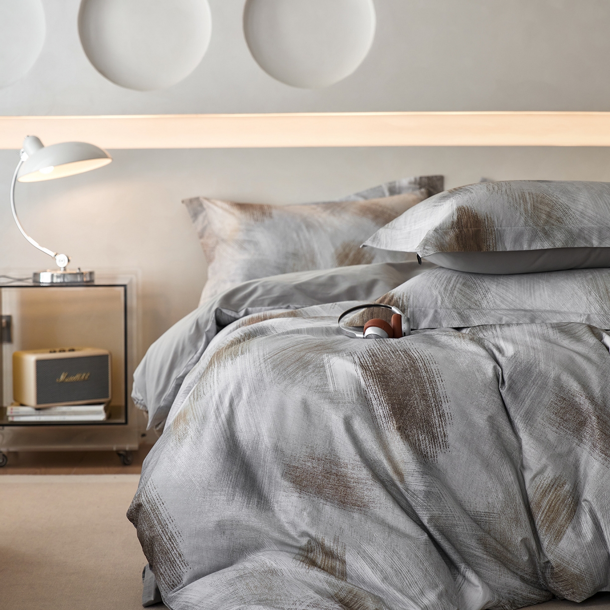 91家纺网 家纺一手货源 找家纺 三味舒屋 2025新款50支全棉印花磨毛四件套-旷野系列 旷野灰