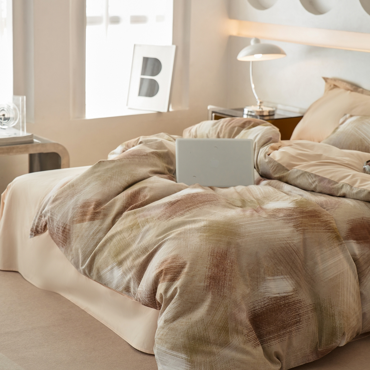 91家纺网 家纺一手货源 找家纺 三味舒屋 2025新款50支全棉印花磨毛四件套-旷野系列 旷野米