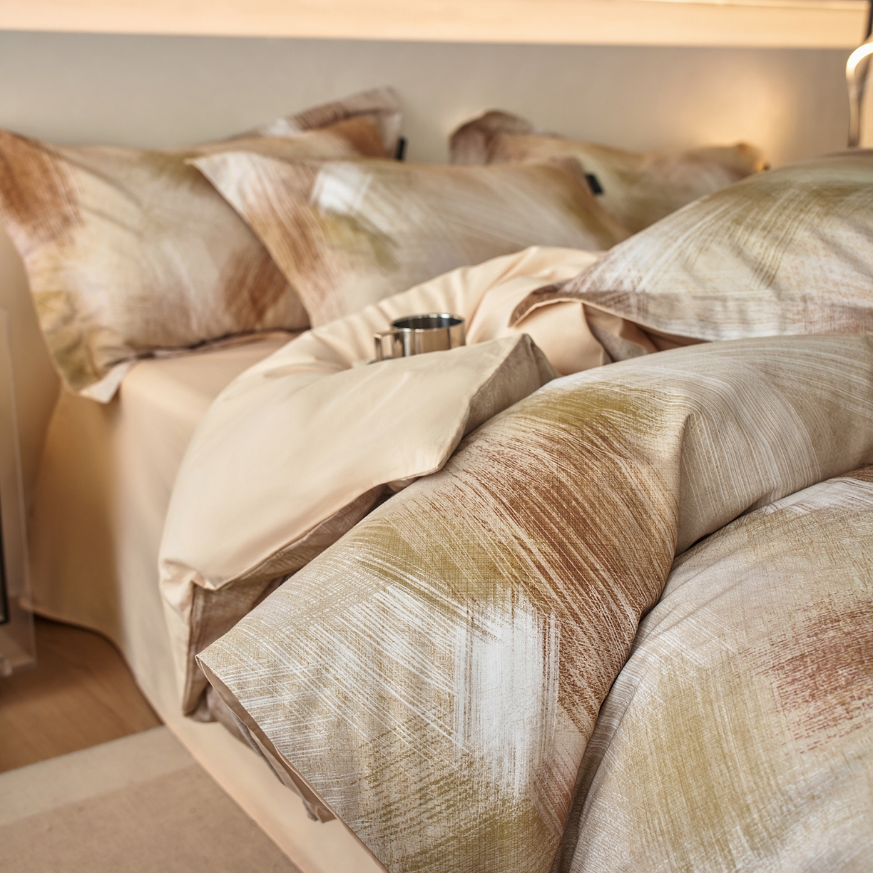 91家纺网 家纺一手货源 找家纺 三味舒屋 2025新款50支全棉印花磨毛四件套-旷野系列 旷野米