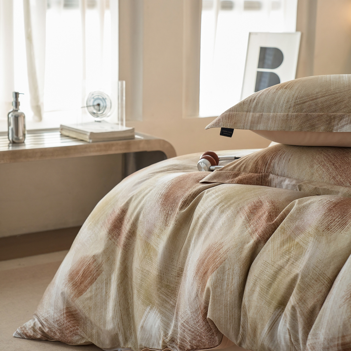 91家纺网 家纺一手货源 找家纺 三味舒屋 2025新款50支全棉印花磨毛四件套-旷野系列 旷野米