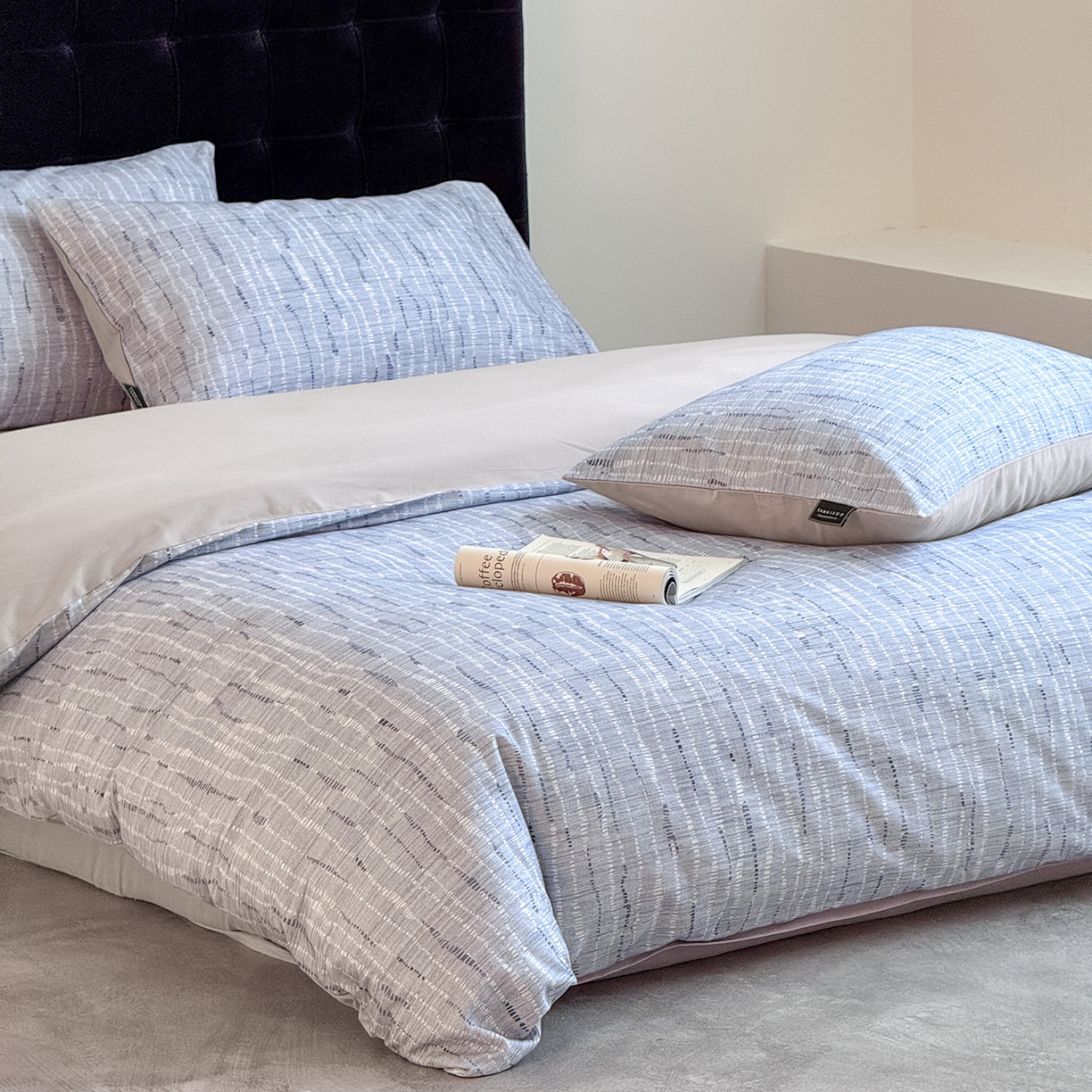 91家纺网 家纺一手货源 找家纺 三味舒屋 2025新款50支全棉印花磨毛四件套-麦吉拉系列 券后（包含优惠券后）不低于289/309元 磨毛麦吉拉蓝