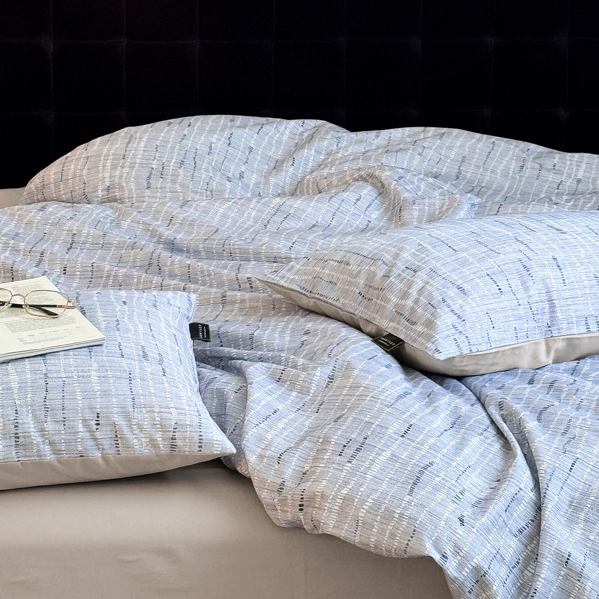 91家纺网 家纺一手货源 找家纺 三味舒屋 2025新款50支全棉印花磨毛四件套-麦吉拉系列 券后（包含优惠券后）不低于289/309元 磨毛麦吉拉蓝