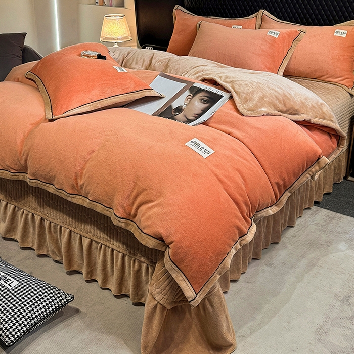 91家纺网 家纺一手货源 找家纺 （总）芷卧 2025新款高克重牛奶绒四件套床盖款