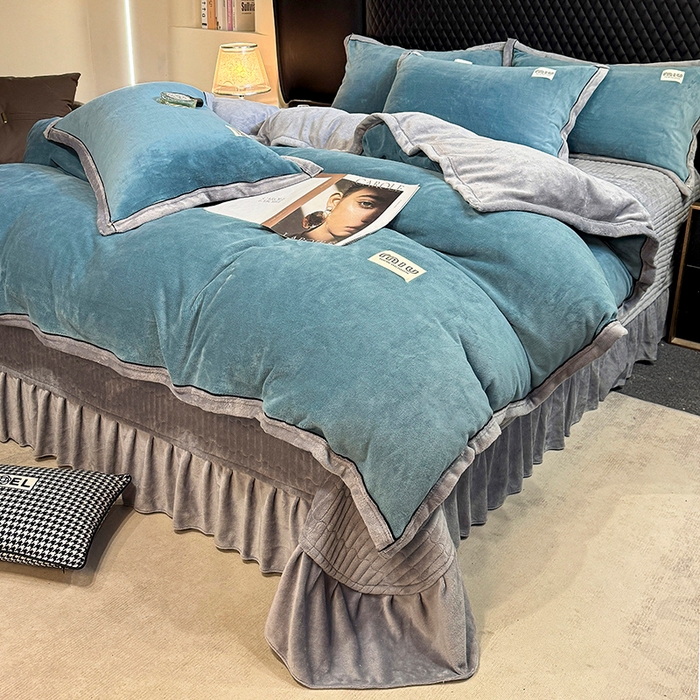 91家纺网 家纺一手货源 找家纺 （总）芷卧 2025新款高克重牛奶绒四件套床盖款