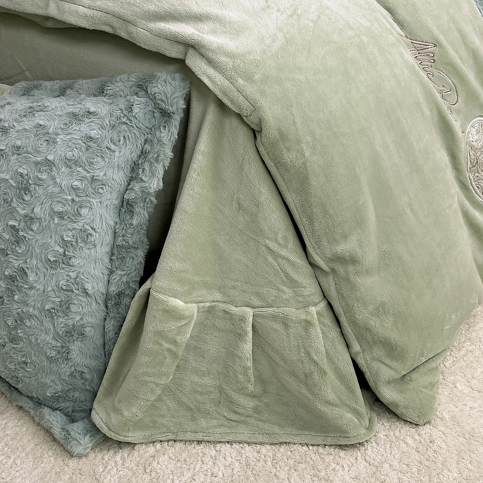 91家纺网 家纺一手货源 找家纺 梓之赫 2025新款全消光牛奶绒四件套-浪漫玫瑰 浪漫玫瑰-淡绿