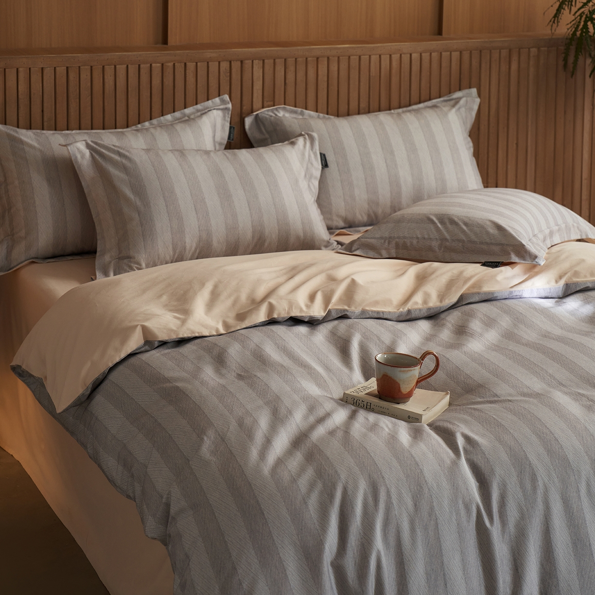 （总）三味舒屋 2025新款50支全棉印花条纹磨毛四件套-布衣系列 券后（包含优惠券后）不低于289/309元