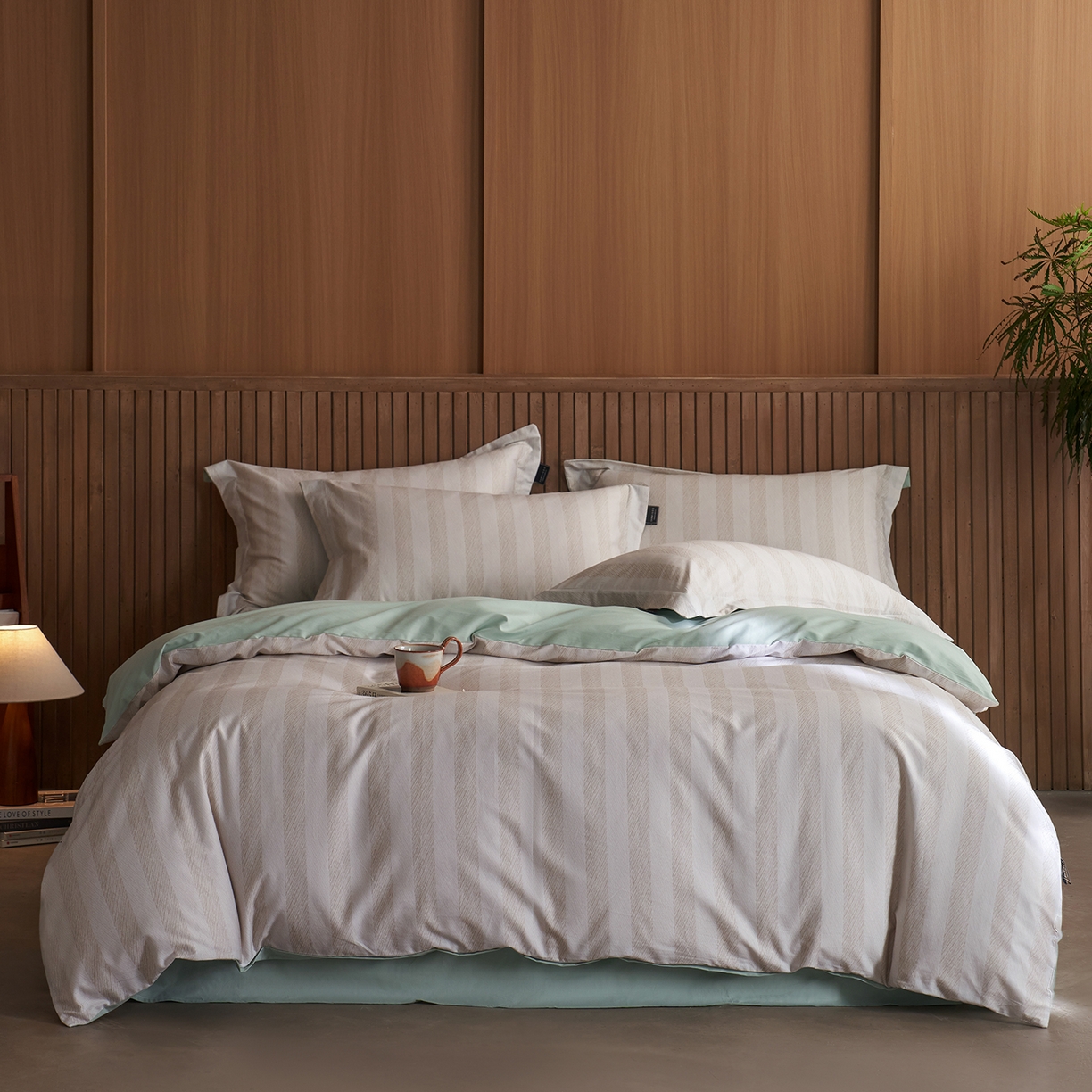 91家纺网 家纺一手货源 找家纺 （总）三味舒屋 2025新款50支全棉印花条纹磨毛四件套-布衣系列 券后（包含优惠券后）不低于289/309元