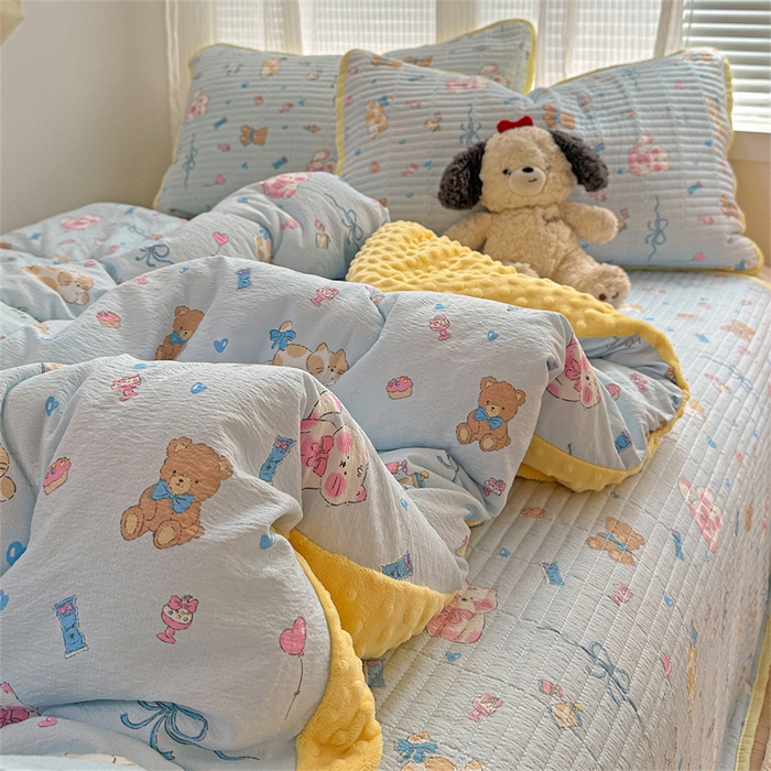 91家纺网 家纺一手货源 找家纺 （总）小叮当家纺仓储工厂店 买家秀 爆款花型2025新款床盖豆豆被套春秋被套冬被云感超软木棉被子被芯