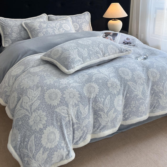 91家纺网 家纺一手货源 找家纺 （总）极简 2025新款立体雕花牛奶绒四件套系列