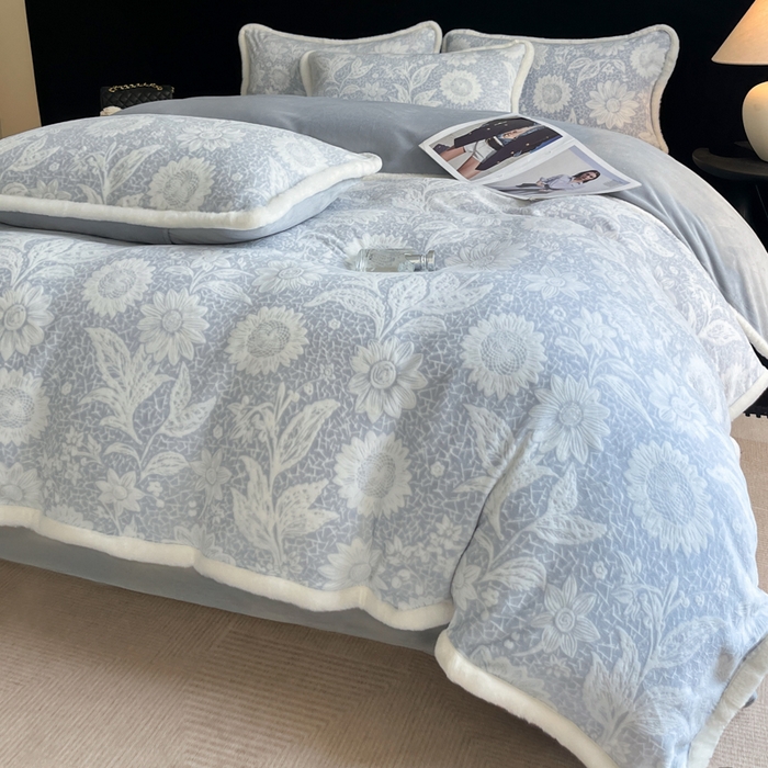 91家纺网 家纺一手货源 找家纺 （总）极简 2025新款立体雕花牛奶绒四件套系列