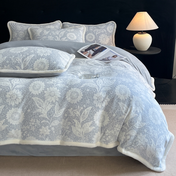 91家纺网 家纺一手货源 找家纺 （总）极简 2025新款立体雕花牛奶绒四件套系列