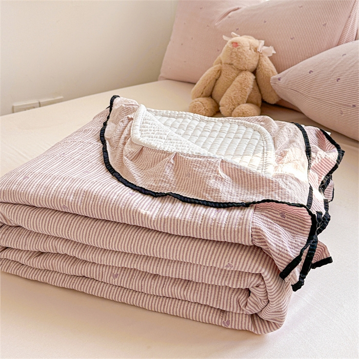 91家纺网 家纺一手货源 找家纺 小叮当家纺仓储工厂店 买家秀 爆款花型2025新款床盖豆豆被套春秋被套冬被云感超软木棉被子被芯 豆豆被-紫绒梦心