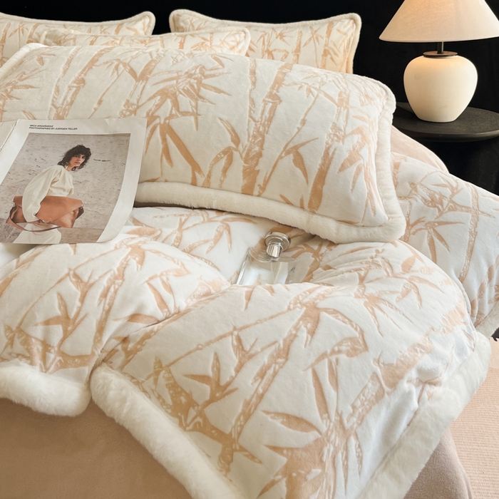 91家纺网 家纺一手货源 找家纺 （总）极简 2025新款立体雕花牛奶绒四件套系列