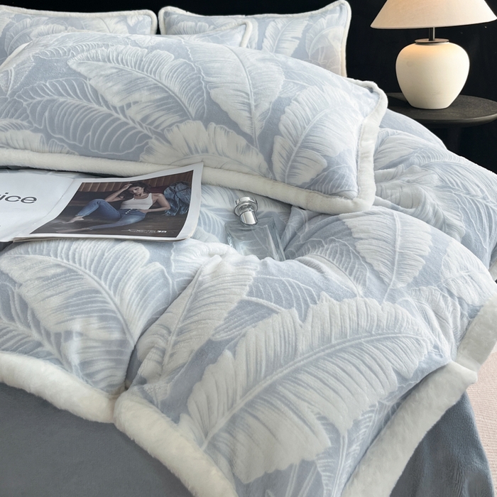 91家纺网 家纺一手货源 找家纺 （总）极简 2025新款立体雕花牛奶绒四件套系列