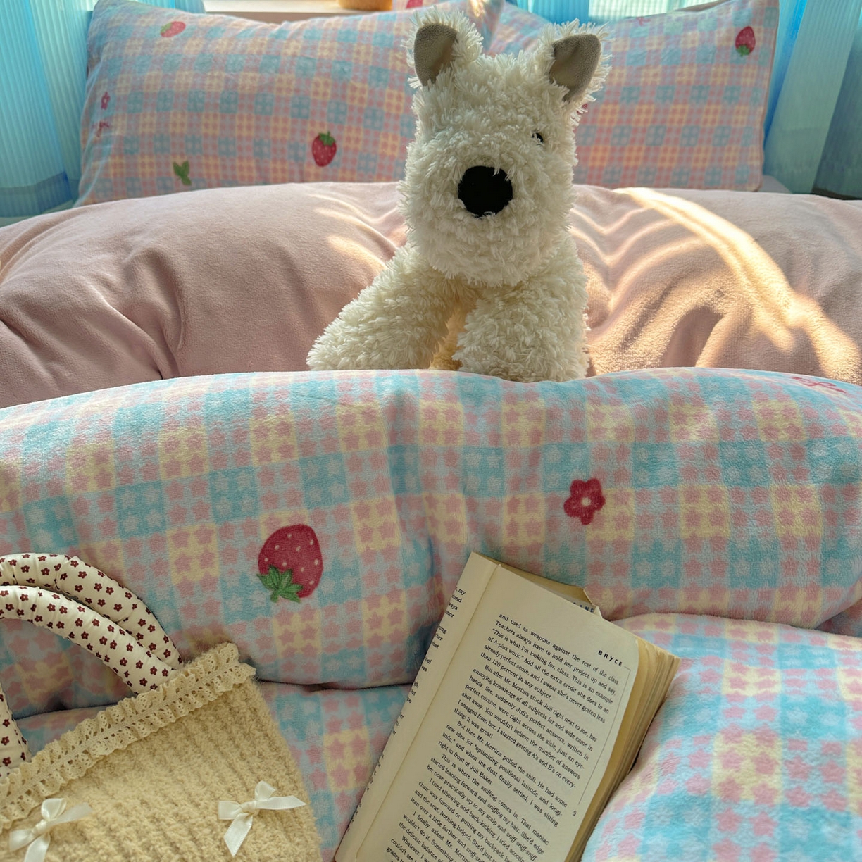 91家纺网 家纺一手货源 找家纺 （总）小叮当家纺仓储工厂店 买家秀 爆款花型2025新款小清新180克跑量款牛奶绒单被套 被套单件