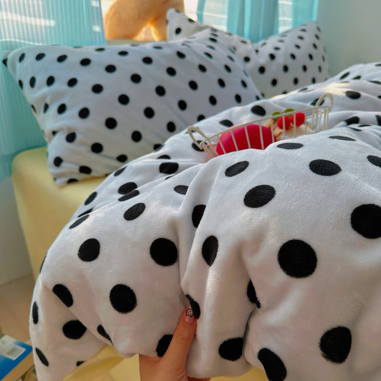 91家纺网 家纺一手货源 找家纺 （总）小叮当家纺仓储工厂店 买家秀 爆款花型2025新款小清新180克跑量款牛奶绒单被套 被套单件