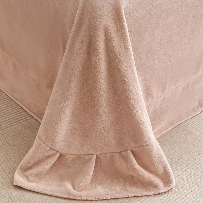 91家纺网 家纺一手货源 找家纺 极简 2025新款立体雕花牛奶绒四件套系列 普罗旺斯-粉