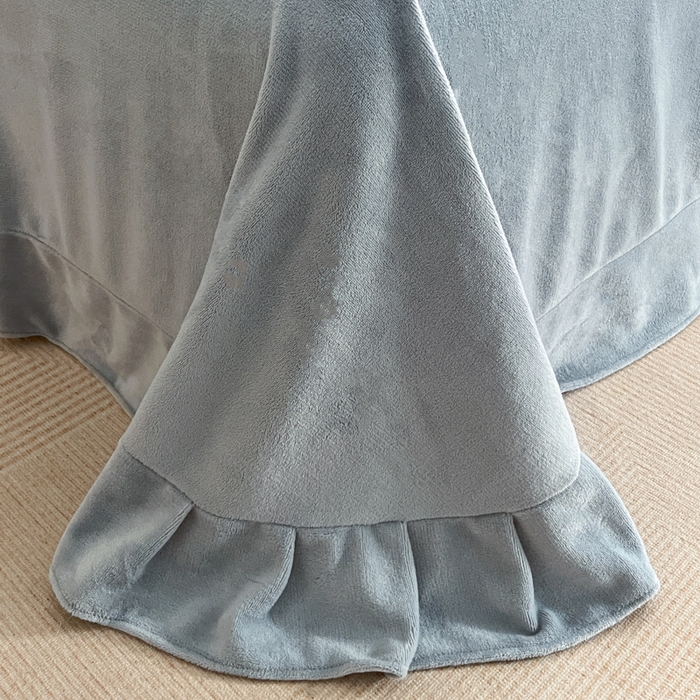 91家纺网 家纺一手货源 找家纺 极简 2025新款立体雕花牛奶绒四件套系列 普罗旺斯-蓝