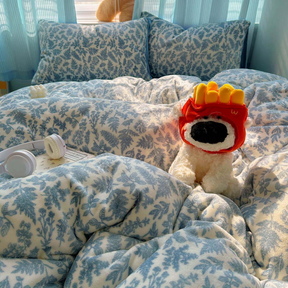 91家纺网 家纺一手货源 找家纺 小叮当家纺仓储工厂店 买家秀 爆款花型2025新款小清新180克跑量款牛奶绒单被套 被套单件 花枝恋蝶