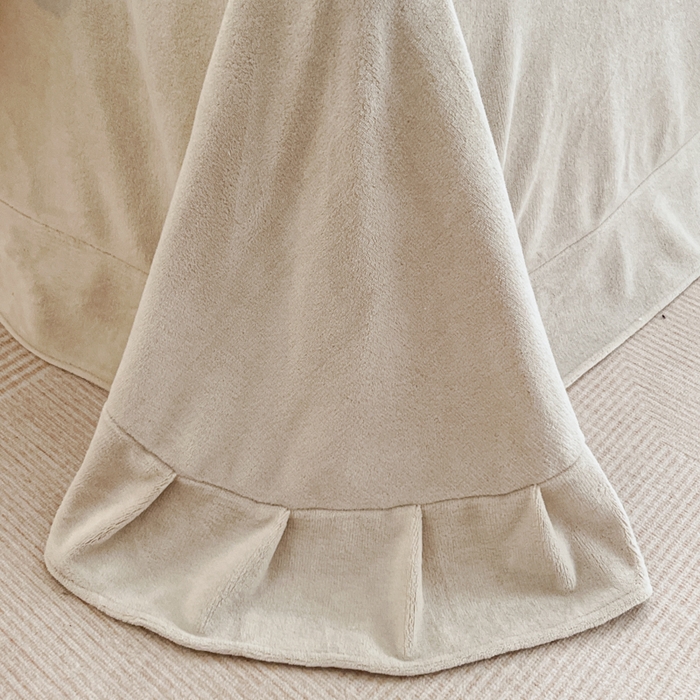 91家纺网 家纺一手货源 找家纺 极简 2025新款立体雕花牛奶绒四件套系列 瓦伦蒂亚-浅咖