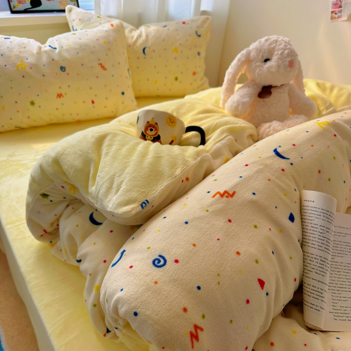 91家纺网 家纺一手货源 找家纺 小叮当家纺仓储工厂店 买家秀 爆款花型2025新款小清新180克跑量款牛奶绒单被套 被套单件 浪漫星河