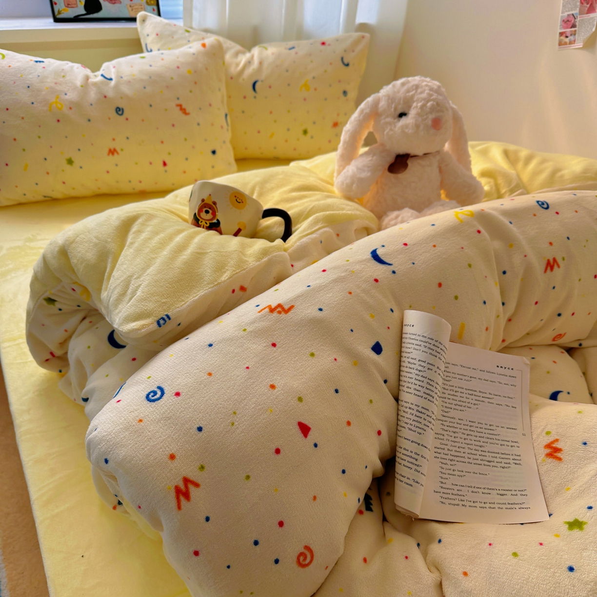 91家纺网 家纺一手货源 找家纺 小叮当家纺仓储工厂店 买家秀 爆款花型2025新款小清新180克跑量款牛奶绒单被套 被套单件 浪漫星河