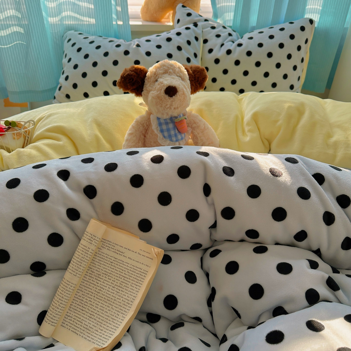 91家纺网 家纺一手货源 找家纺 小叮当家纺仓储工厂店 买家秀 爆款花型2025新款小清新180克跑量款牛奶绒单被套 被套单件 奶茶珍珠蓝