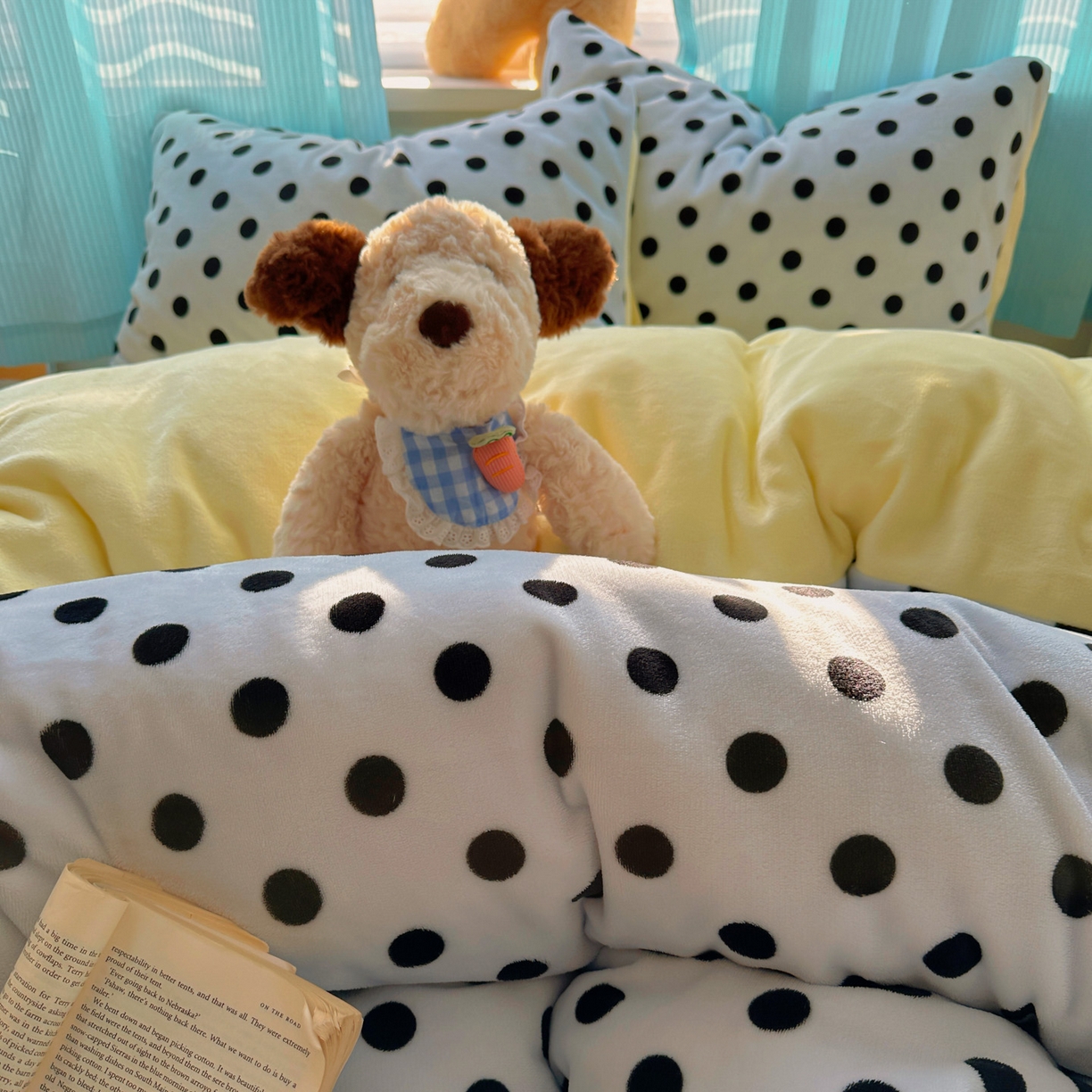 91家纺网 家纺一手货源 找家纺 小叮当家纺仓储工厂店 买家秀 爆款花型2025新款小清新180克跑量款牛奶绒单被套 被套单件 奶茶珍珠蓝