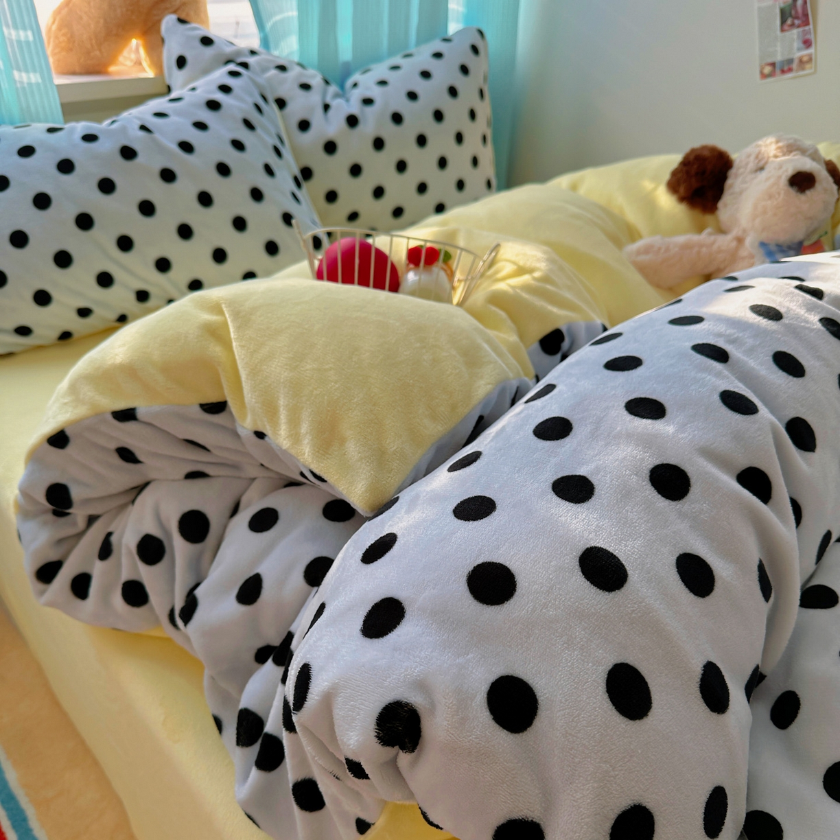 91家纺网 家纺一手货源 找家纺 小叮当家纺仓储工厂店 买家秀 爆款花型2025新款小清新180克跑量款牛奶绒单被套 被套单件 奶茶珍珠蓝