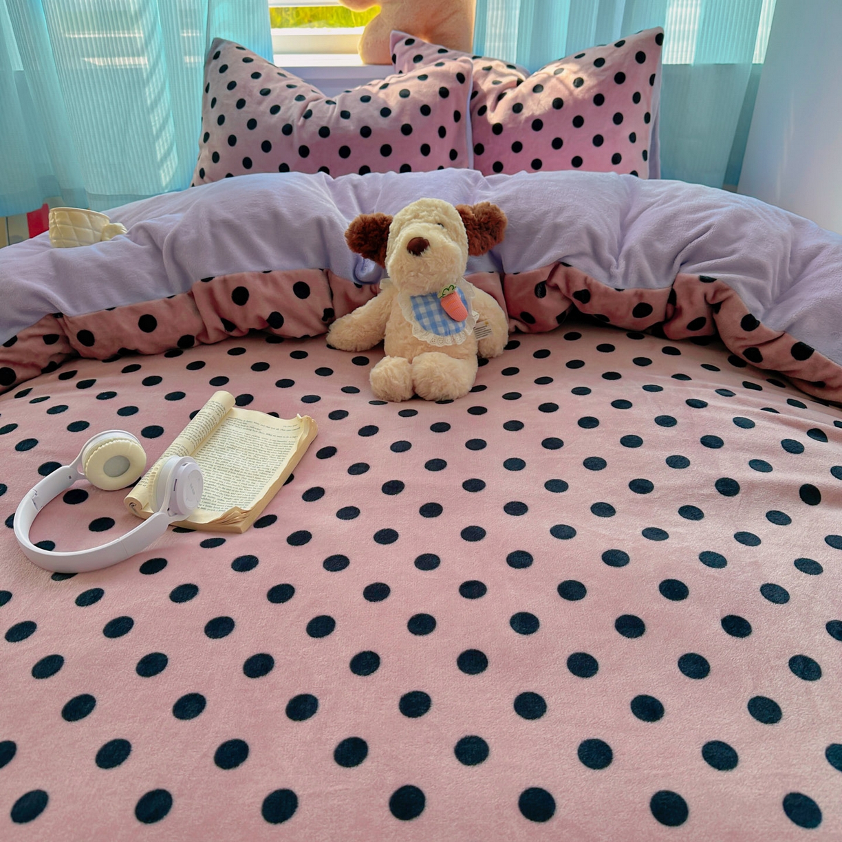 91家纺网 家纺一手货源 找家纺 小叮当家纺仓储工厂店 买家秀 爆款花型2025新款小清新180克跑量款牛奶绒单被套 被套单件 奶茶珍珠紫