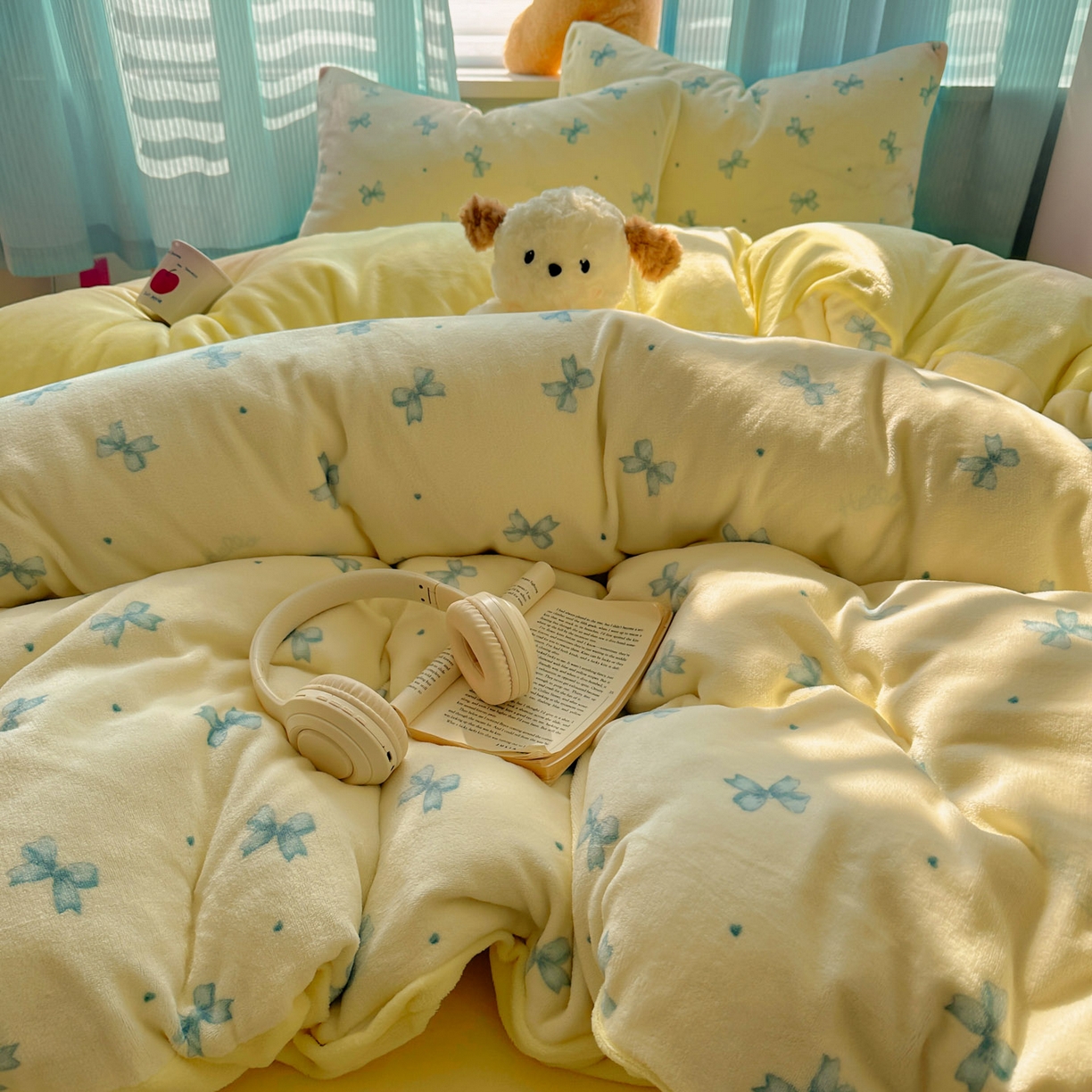 91家纺网 家纺一手货源 找家纺 小叮当家纺仓储工厂店 买家秀 爆款花型2025新款小清新180克跑量款牛奶绒单被套 被套单件 奶黄少女结