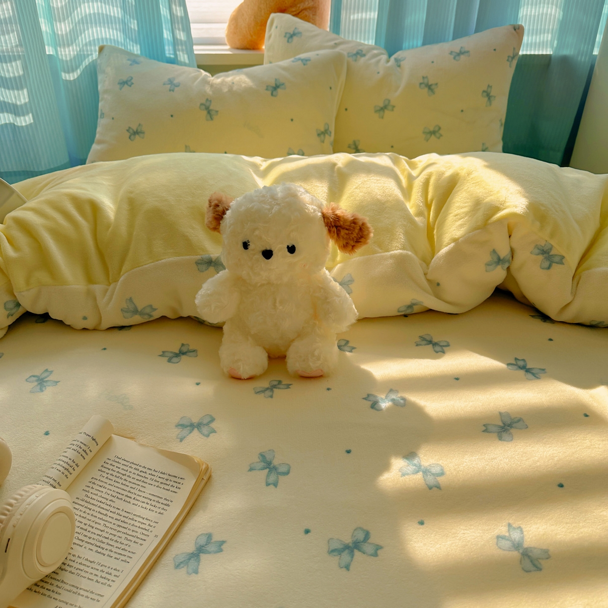 91家纺网 家纺一手货源 找家纺 小叮当家纺仓储工厂店 买家秀 爆款花型2025新款小清新180克跑量款牛奶绒单被套 被套单件 奶黄少女结