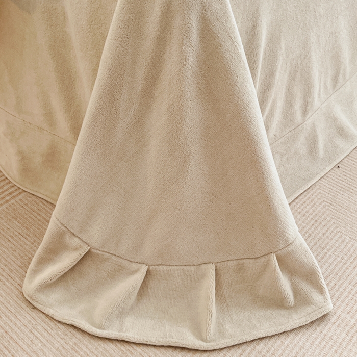 91家纺网 家纺一手货源 找家纺 极简 2025新款立体雕花牛奶绒四件套系列 伊贝尔-浅咖