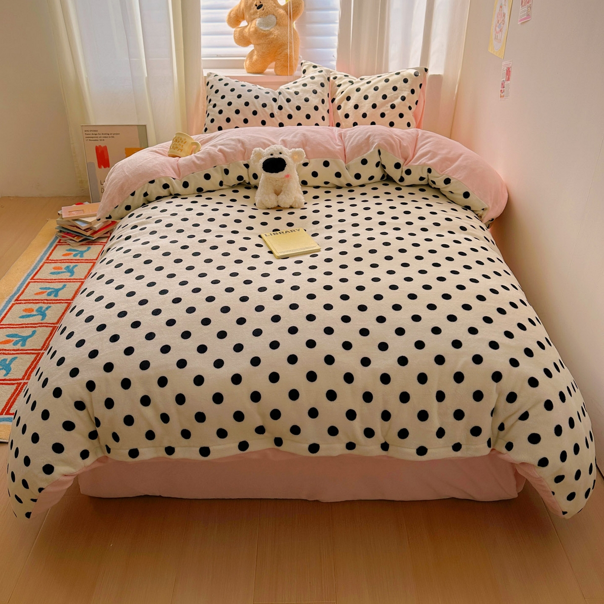 91家纺网 家纺一手货源 找家纺 小叮当家纺仓储工厂店 买家秀 爆款花型2025新款小清新180克跑量款牛奶绒单被套 被套单件 少女珍珠茶