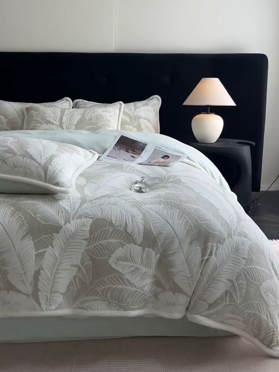 91家纺网 家纺一手货源 找家纺 极简 2025新款立体雕花牛奶绒四件套系列 佐伊-绿