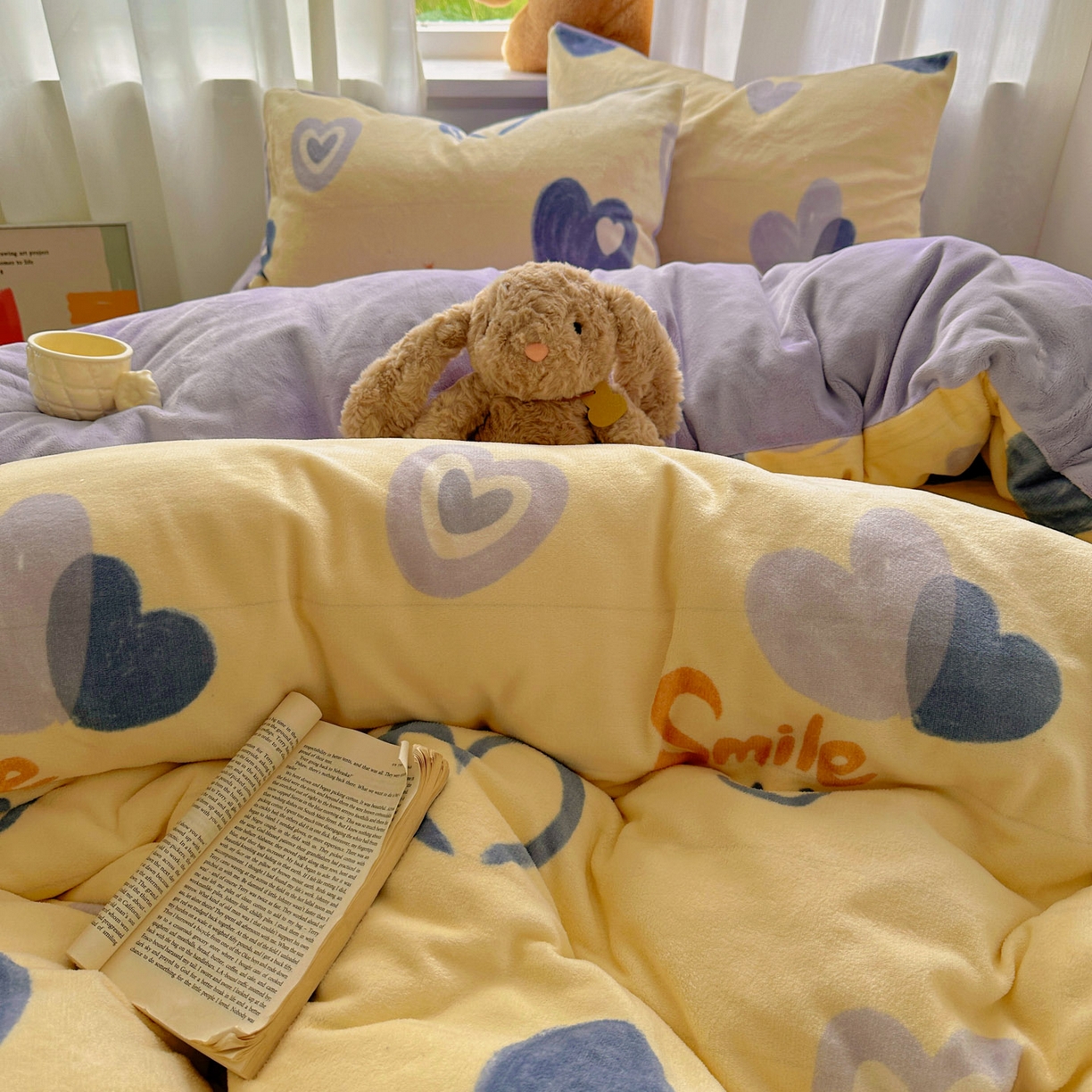 91家纺网 家纺一手货源 找家纺 小叮当家纺仓储工厂店 买家秀 爆款花型2025新款小清新180克跑量款牛奶绒单被套 被套单件 笑脸相迎