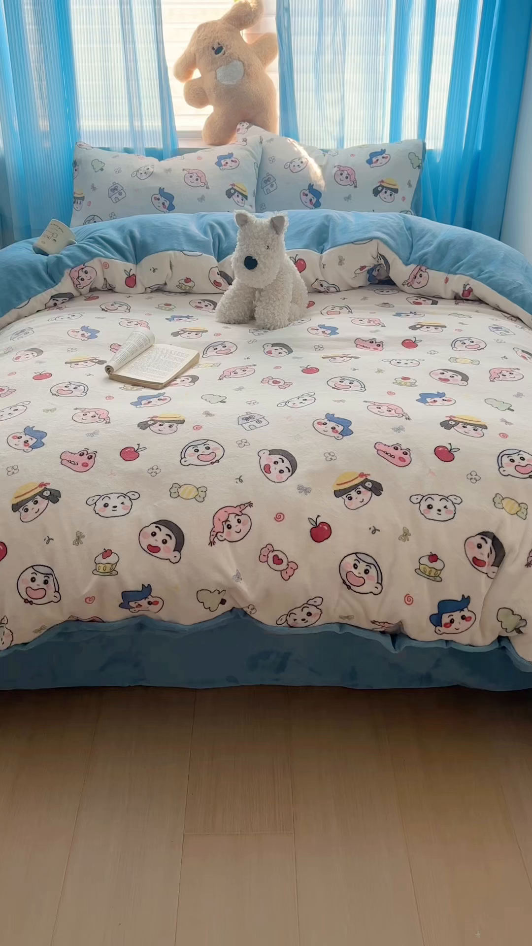 91家纺网 家纺一手货源 找家纺 （总）小叮当家纺仓储工厂店 买家秀 爆款花型2025新款小清新180克跑量款牛奶绒三件套四件套