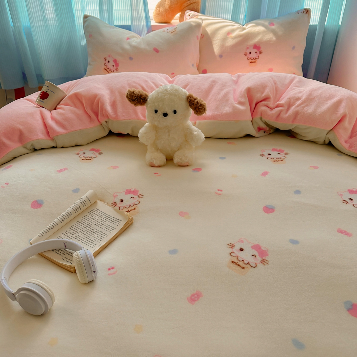 91家纺网 家纺一手货源 找家纺 （总）小叮当家纺仓储工厂店 买家秀 爆款花型2025新款小清新180克跑量款牛奶绒三件套四件套