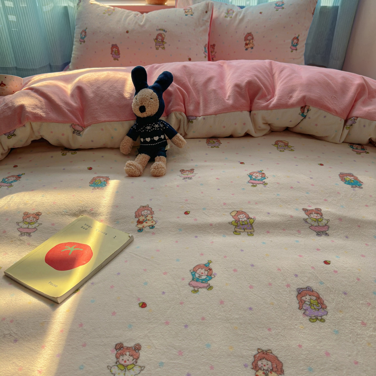 91家纺网 家纺一手货源 找家纺 （总）小叮当家纺仓储工厂店 买家秀 爆款花型2025新款小清新180克跑量款牛奶绒三件套四件套