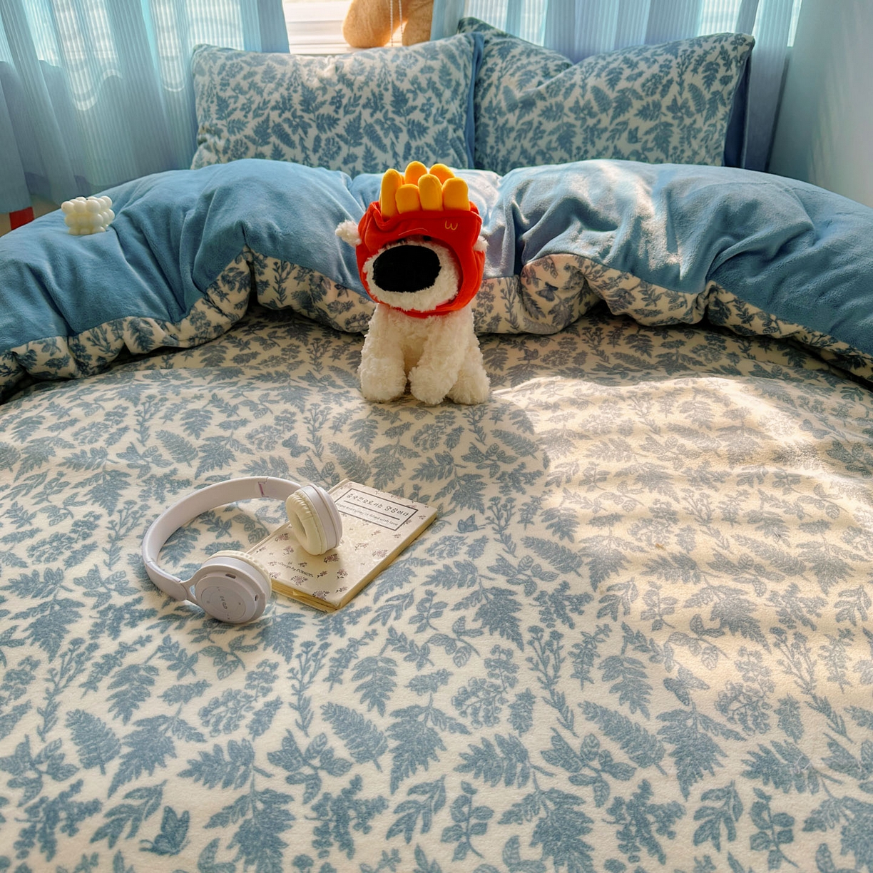 91家纺网 家纺一手货源 找家纺 （总）小叮当家纺仓储工厂店 买家秀 爆款花型2025新款小清新180克跑量款牛奶绒三件套四件套