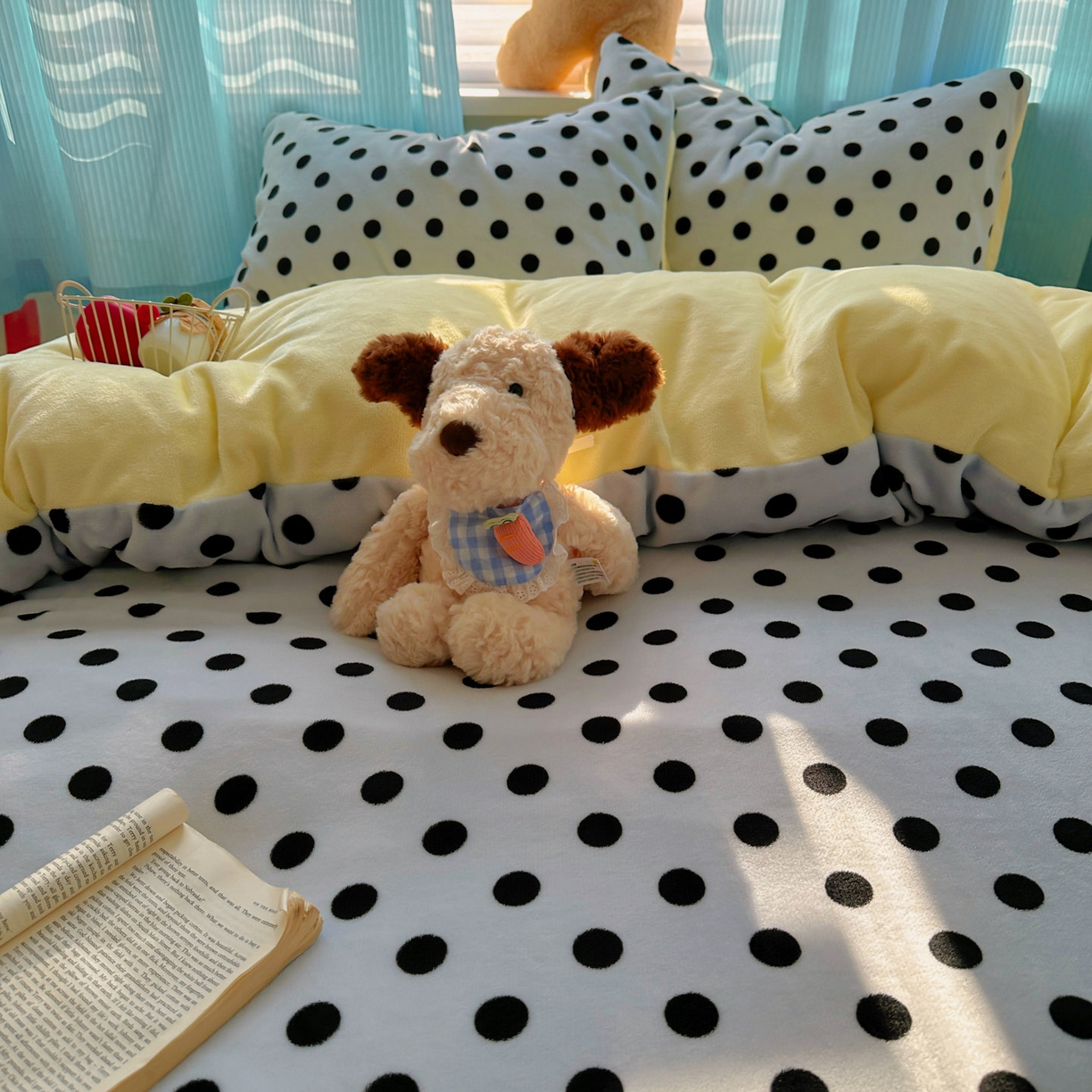 小叮当家纺仓储工厂店 买家秀 爆款花型2025新款小清新180克跑量款牛奶绒三件套四件套 奶茶珍珠蓝